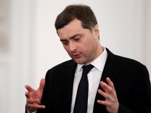 FILE PHOTO: Top-level Kremlin advisor Surkov speaks before Russia's President Medvedev's last annual state of the nation address at the Kremlin in Moscow