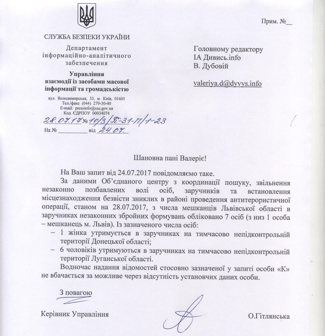 В СБУ розповіли, скільки мешканців Львівщини утримуються у полоні бойовиків «ДНР» та «ЛНР» - 2