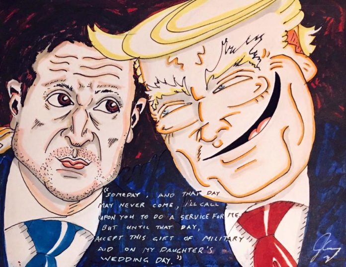 Актор Джим Керрі намалював карикатуру на Трампа з Зеленським
