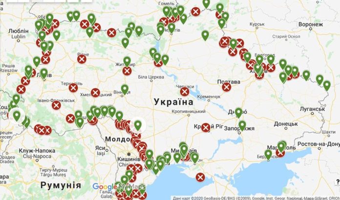 Митниця створила карту роботи пунктів пропуску на час карантину Митниця створила карту роботи пунктів пропуску на час карантину