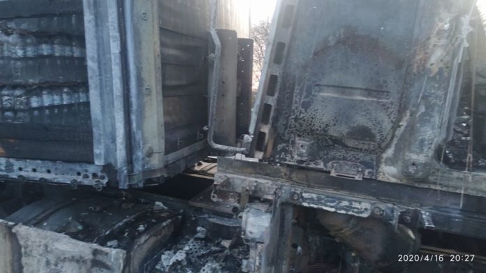 На Львівщині у пожежі горіла вантажівка На Львівщині у пожежі горіла вантажівка