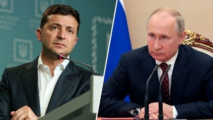 Зеленський обговорив по телефону з Путіним припинення вогню на Донбасі Зеленський обговорив по телефону з Путіним припинення вогню на Донбасі
