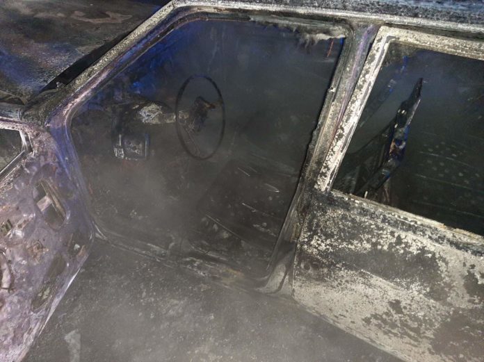 На Львівщині вогонь вщент знищив автомобіль На Львівщині вогонь вщент знищив автомобіль