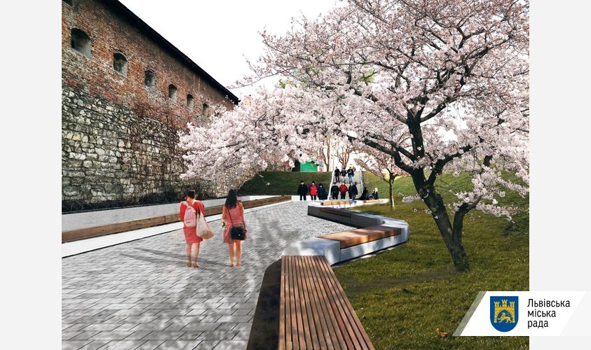 Біля Бернардинського дворика відновлюють громадський простір