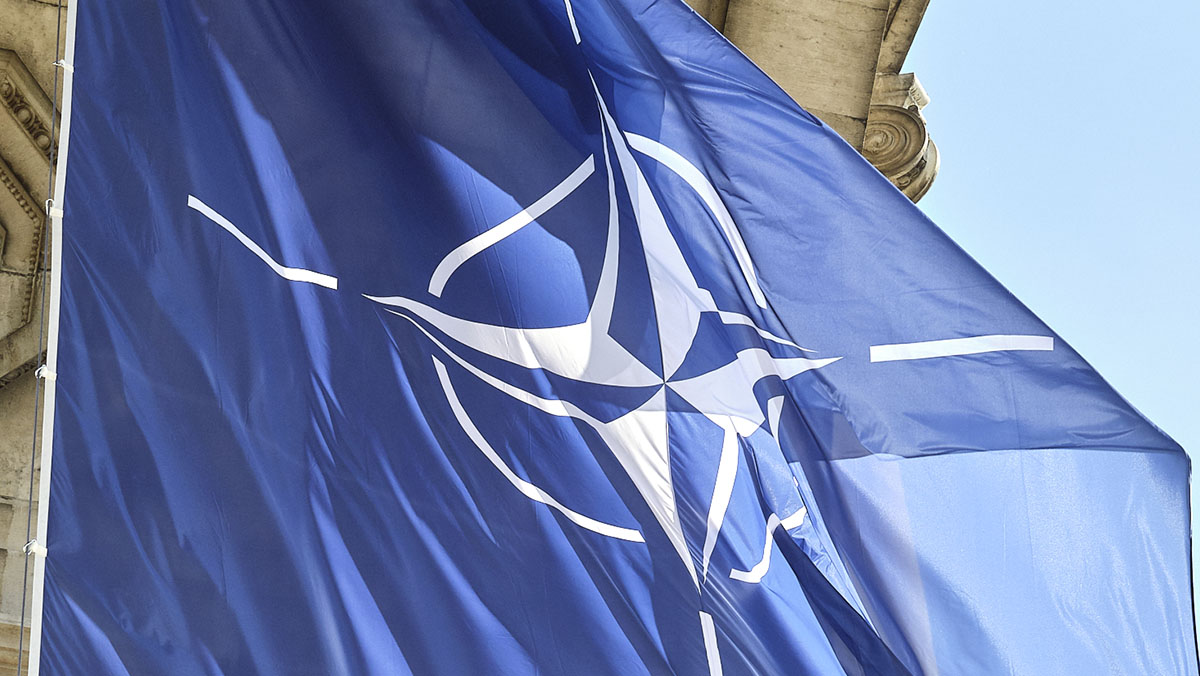 Brussels landmarks go NATO blue for Summit
