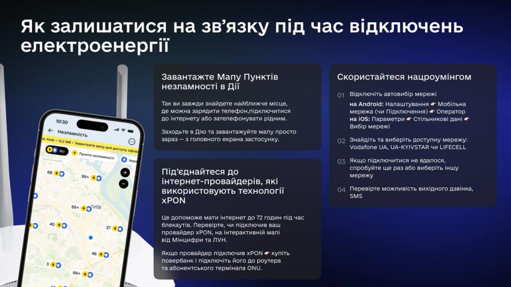 Як залишитися на зв'язку під час відключень електроенергії, – Мінцифра - 2