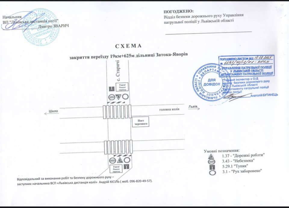 На Львівщині тимчасово закрили один залізничний переїзд - 2