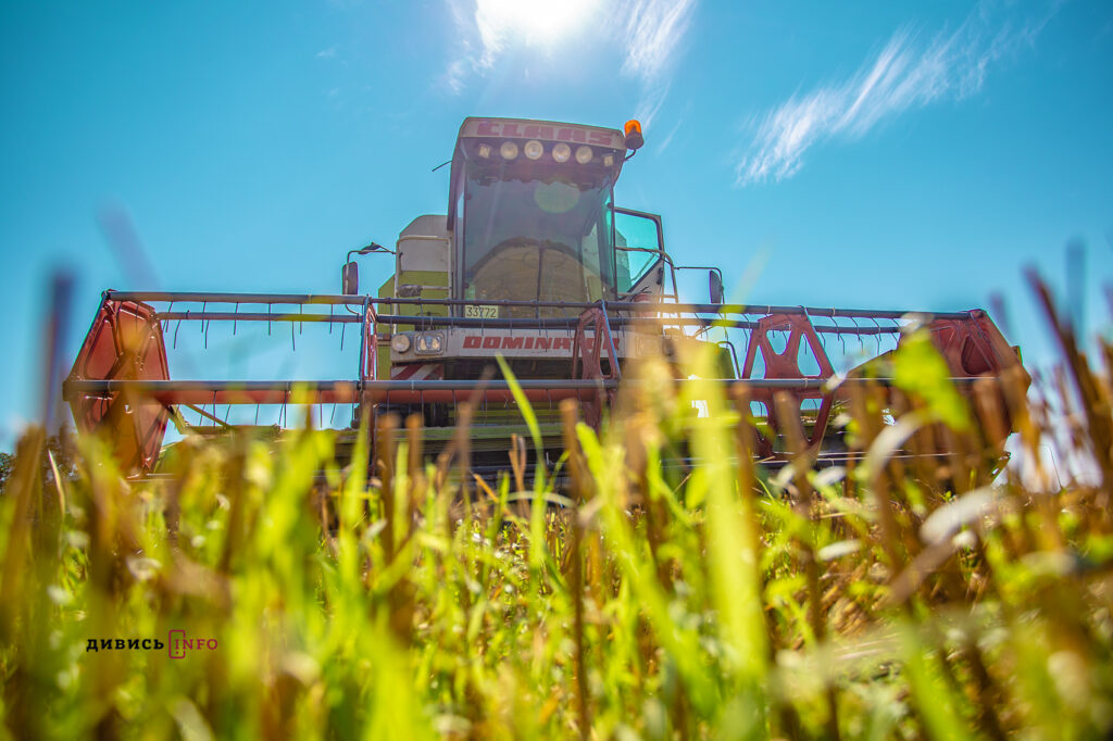a farm equipment in a field