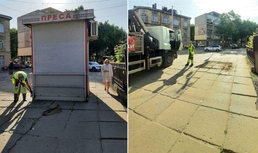 На вулиці Вітовського у Львові демонтували МАФ