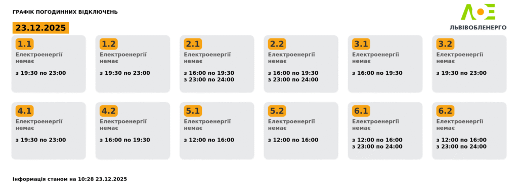 На Львівщині почали діяти графіки відключень світла (ДОПОВНЕНО) - 1