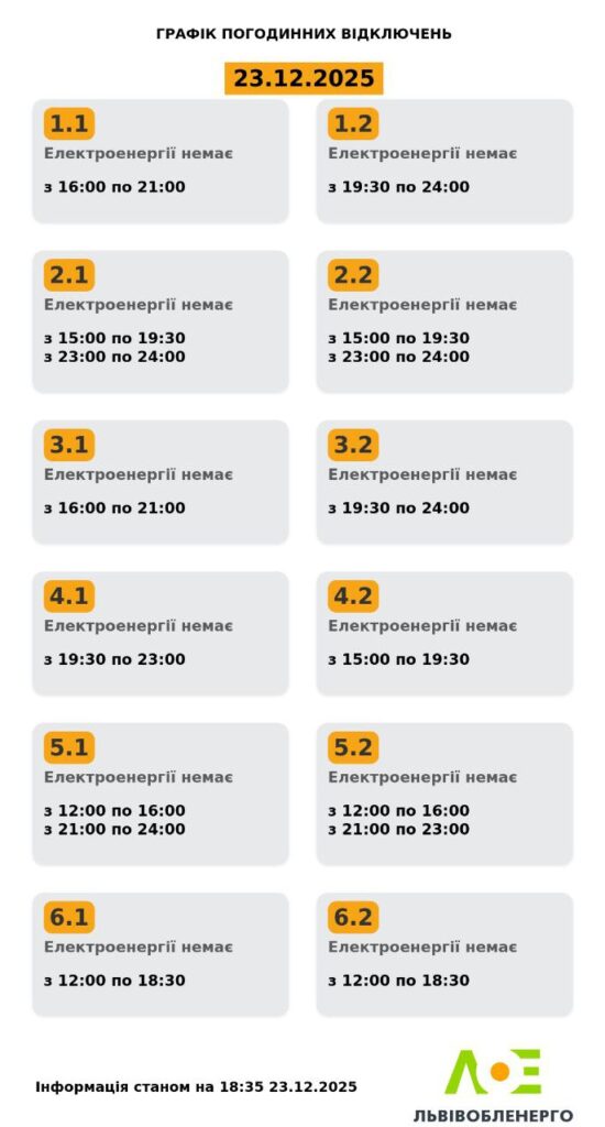 На Львівщині діють графіки відключень світла (ОНОВЛЕНО) - 1