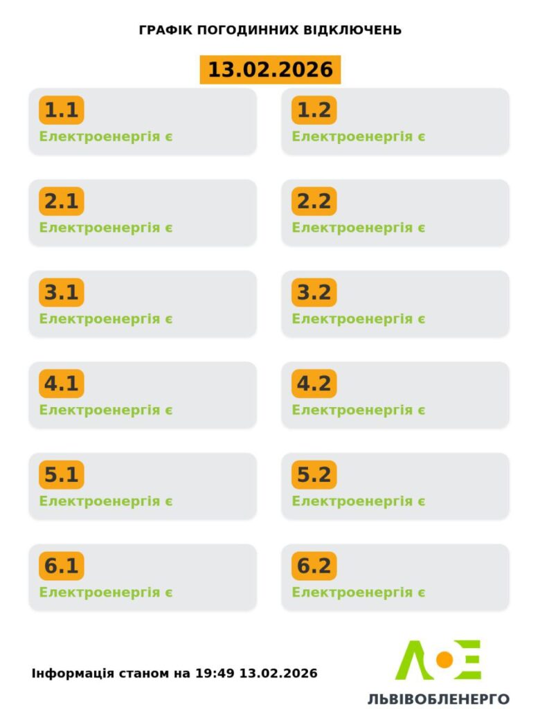 Як вимикатимуть світло на Львівщині 13 та 14 лютого (оновлено) - 1