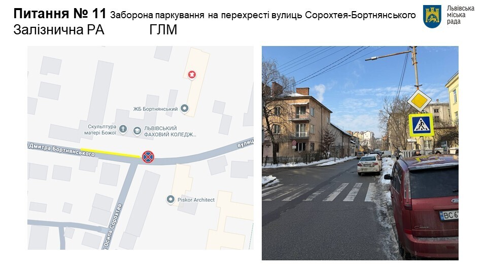 Заборона паркування на вул. Сорохтея–Бортнянського 