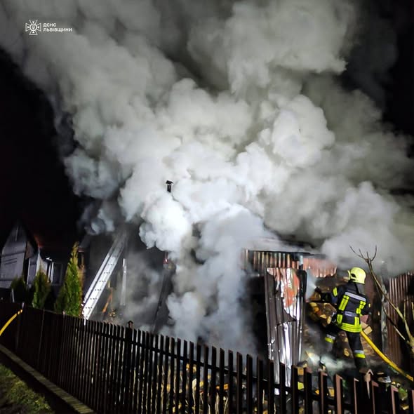 На Львівщині рятувальники ліквідували пожежу електромобіля та масштабну пожежу в гаражі - 3