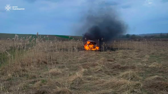 У Яворівському районі згорів автомобіль: пожежу гасили понад пів години - 1