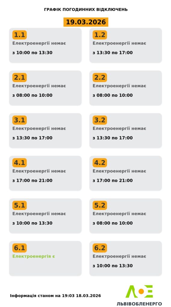Як вимикатимуть світло на Львівщині 18 і 19 березня (оновлено) - 1