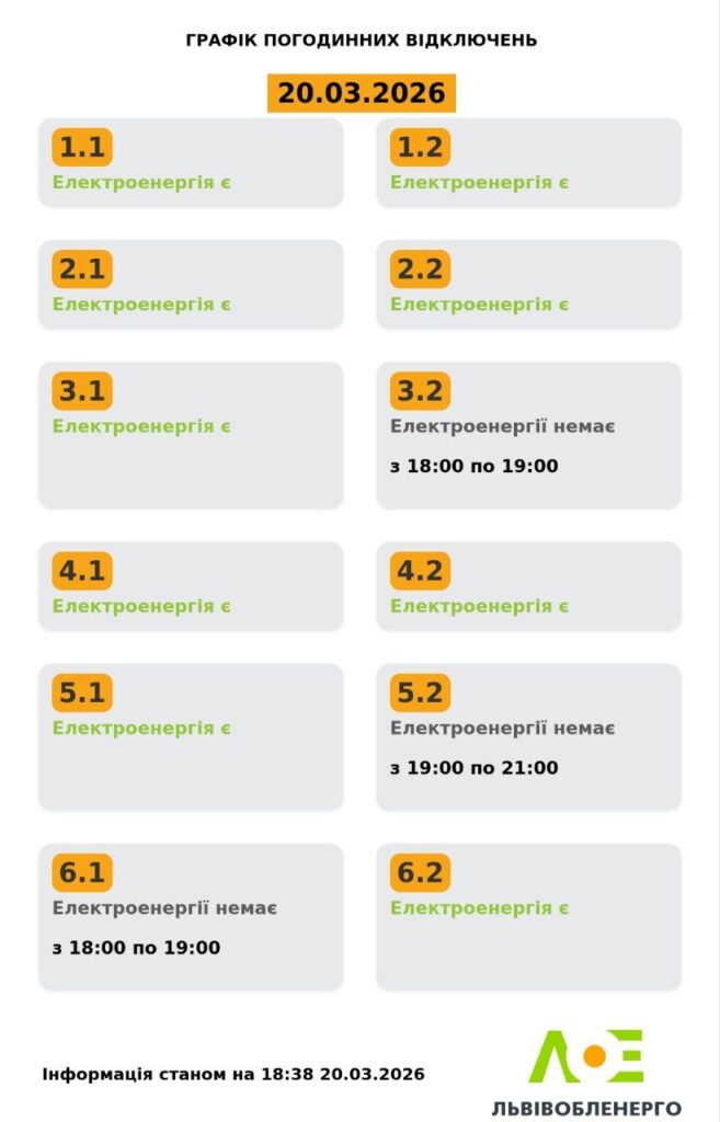 Як вимикатимуть світло на Львівщині 20 і 21 березня (оновлено) - 2