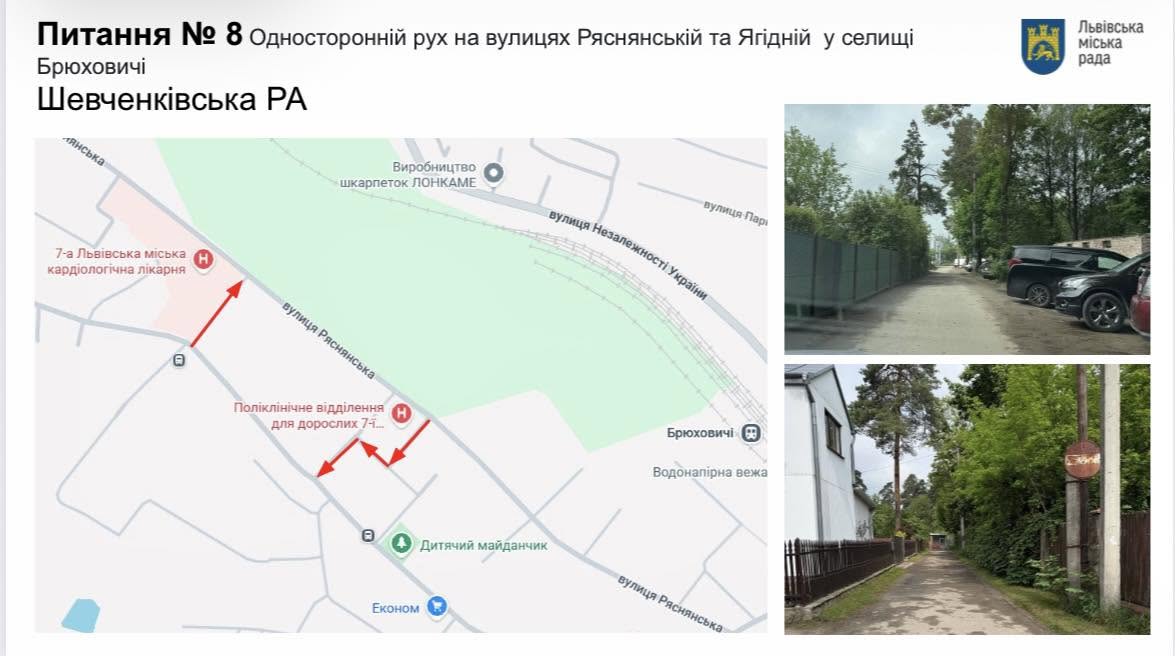 Майбутні зміни у Брюховичах/Управління безпеки та вуличної інфраструктури ЛМР