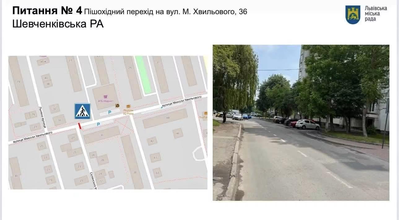 Майбутній перехід на вул. Хвильового, 36/Управління безпеки та вуличної інфраструктури ЛМР