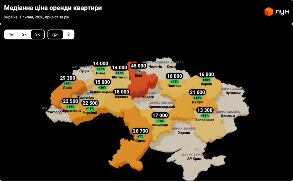 Львів займає перше місце в Україні за вартістю однокімнатної квартири - 3