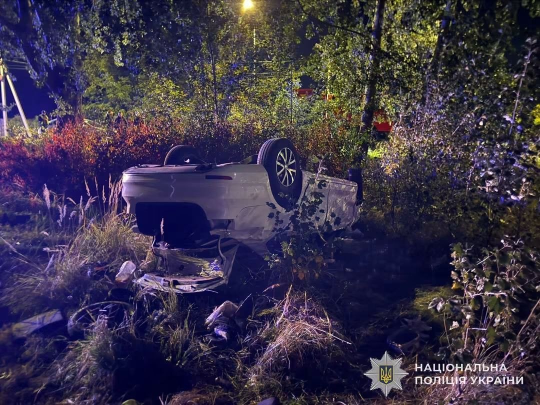 На Львівщині Volkswagen злетів з дороги та перекинувся: є загиблий і травмований - 1